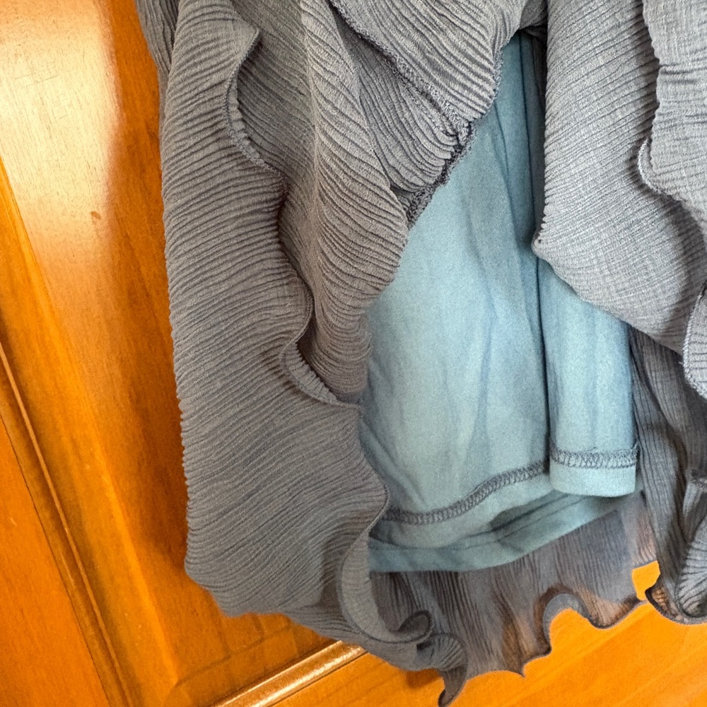 Lulu's Slate Gray Backless Halter Tiered Mini Dress - Picture 8 of 11